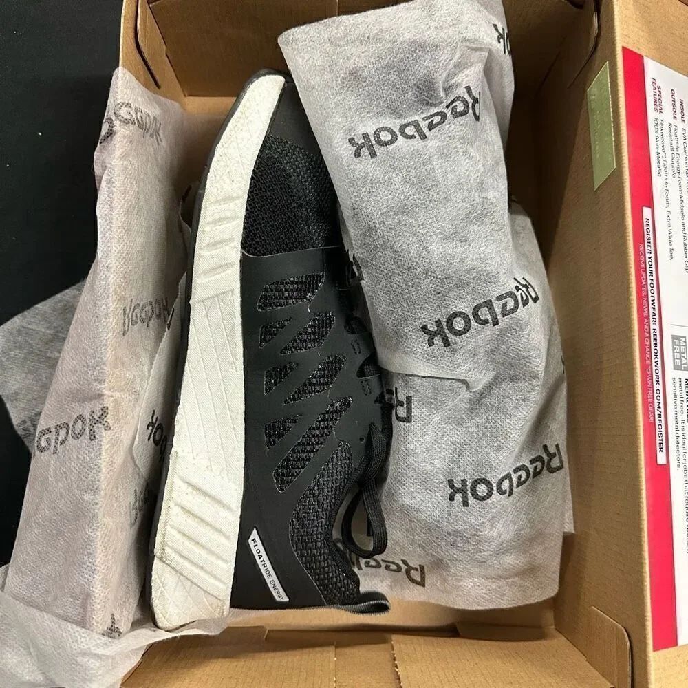 Reebok Fusion FlexWeave Work Shoes Sneakers Black 8